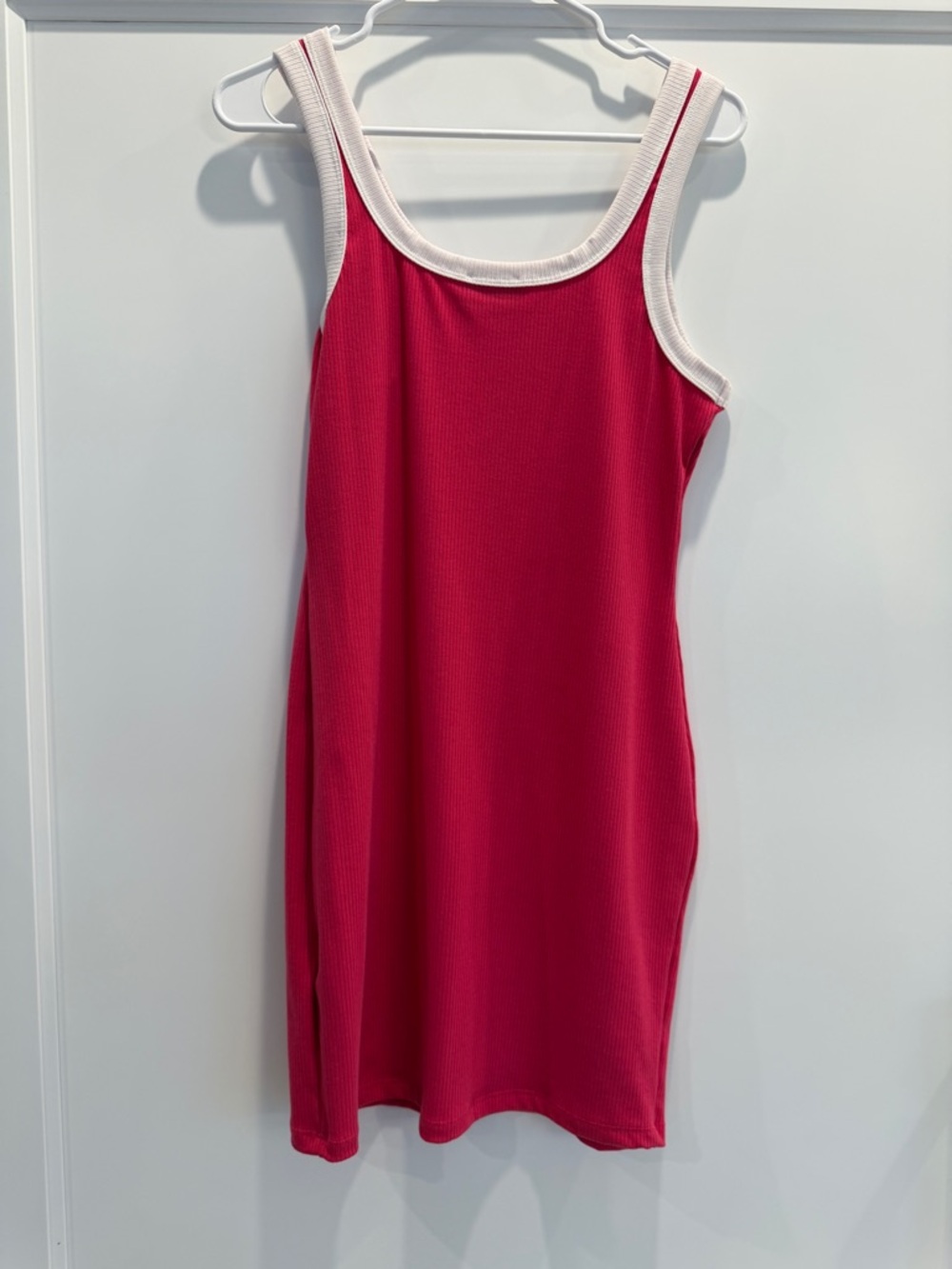 Vick Ribbed Dress in Hot Pink - Sundress